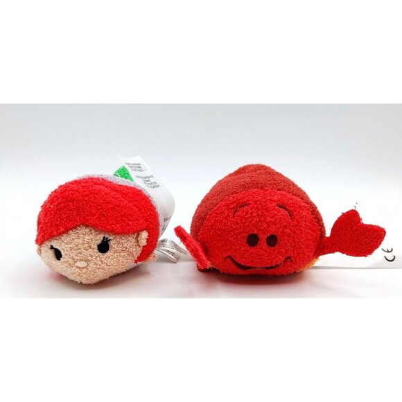 Disney Tsum Tsum 3.5" Little Mermaid Plush Ariel & Sebastian Lot of 2 - Picture 1 of 4